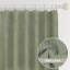 Fabdivine Handmade Thick Linen Striped Green Curtain 27x24 Inches, 2- Panel Set Block Print Drapes with Pleated Pinch Room Darkening, for Living Room, Office or Bedroom Window Décor, Manpasand-79297225