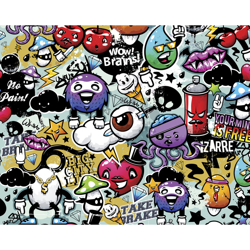 Murale de monstre graffiti Menchaca
