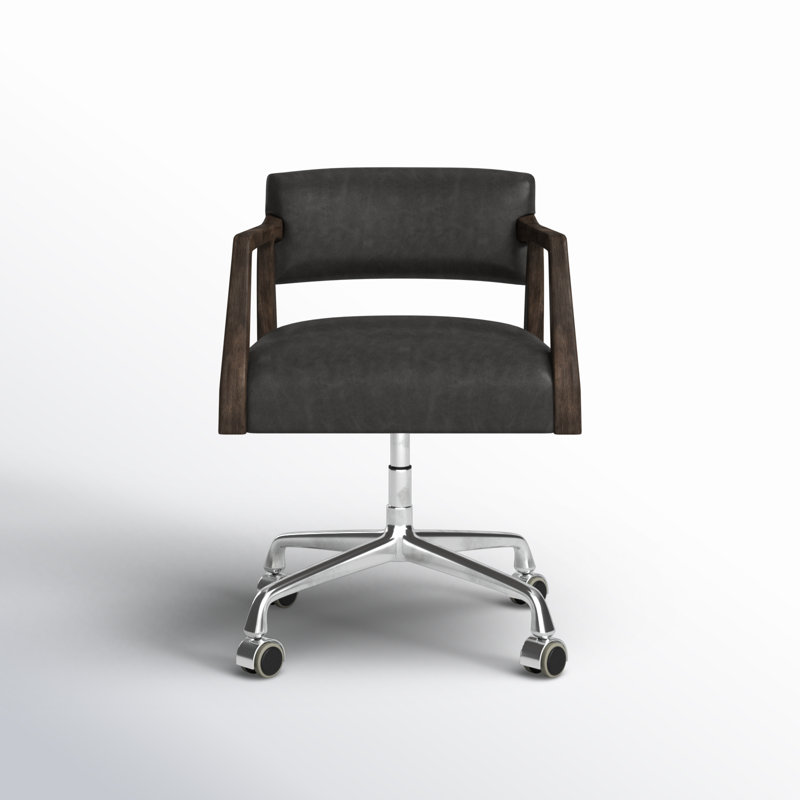 Tyler Leather Swivel Task Chair, Black