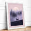 Deer Under Moonlight Scandinavian - Framed Print-1709181309-1709181308