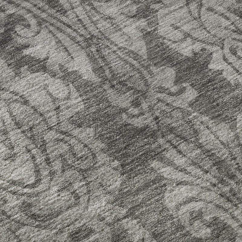 Premium Machine Washable Honig AMF1659 Damask Rug, Round 8'