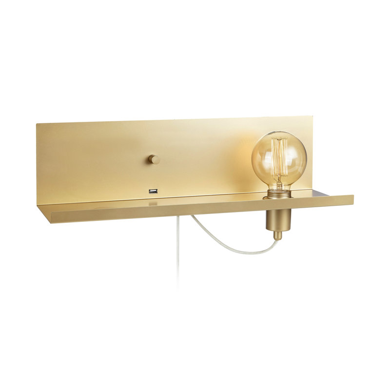 Augusto Plug-in Armed Sconce, Gold