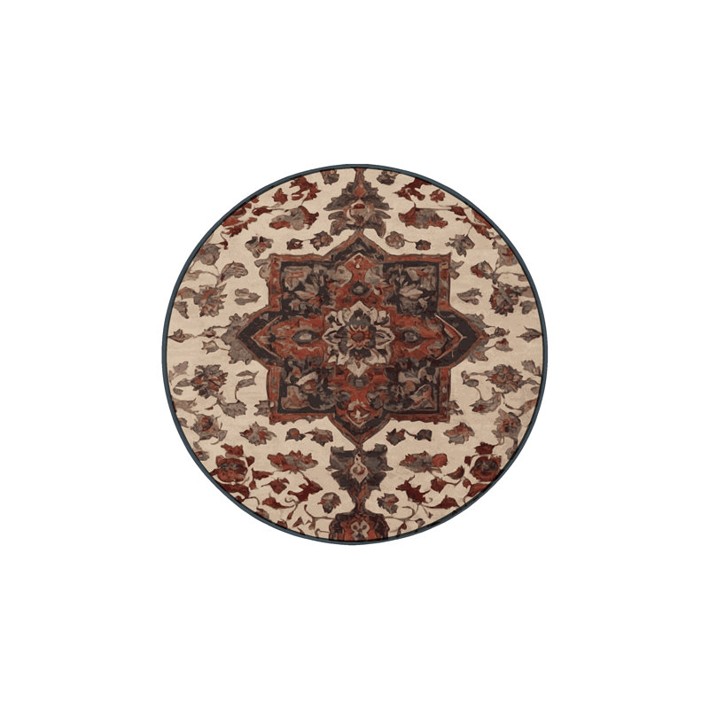 Machine Washable Black Area Rug, Round 7'
