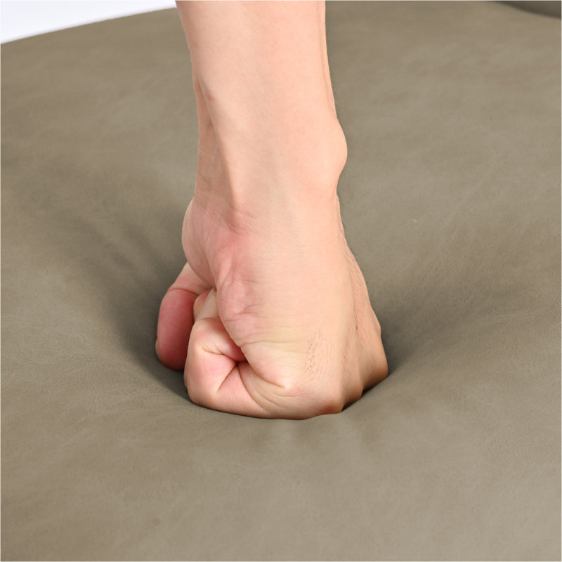 Tabouret de bar pivotant en similicuir avec structure en bois massif (ensemble de 4), Taupe / similicuir, 4, Noyer foncé