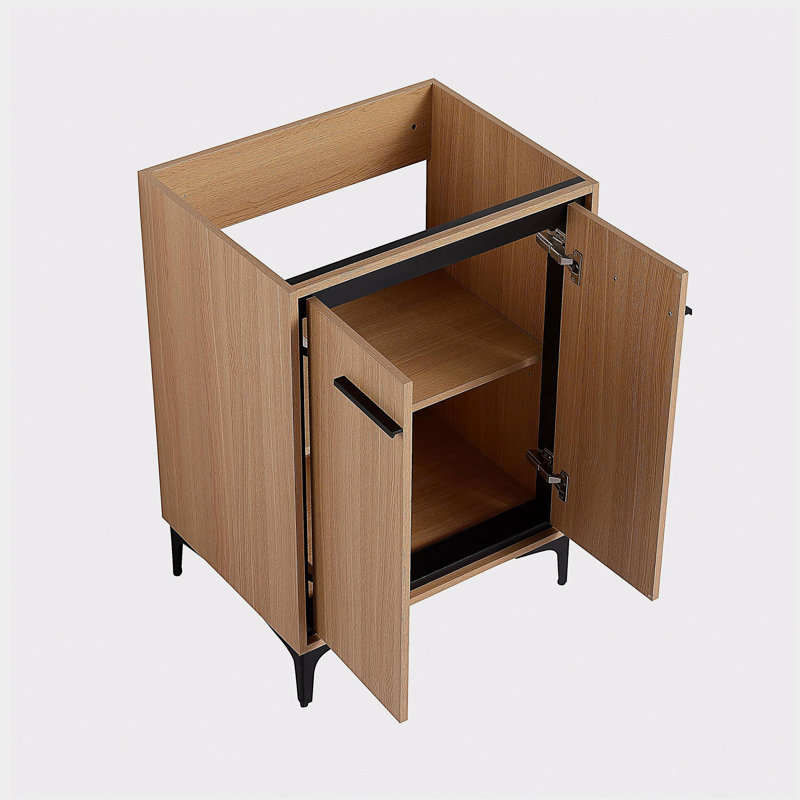 Base de meuble-lavabo de 24 po avec lavabo et armoire de rangement en bois d'ingénierie