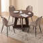 Ensemble de table de salle à manger 5 pièces pour 4, 47 "table de cuisine en bois avec 4 chaises rembourrées en tissu jaune-392449728-392449733