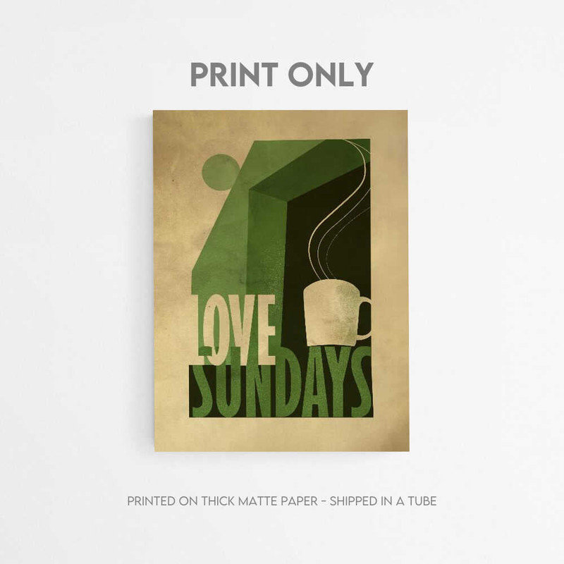 «Love Sundays», impression sur toile, 42" H x 56" W, Framed Print without Mat, White