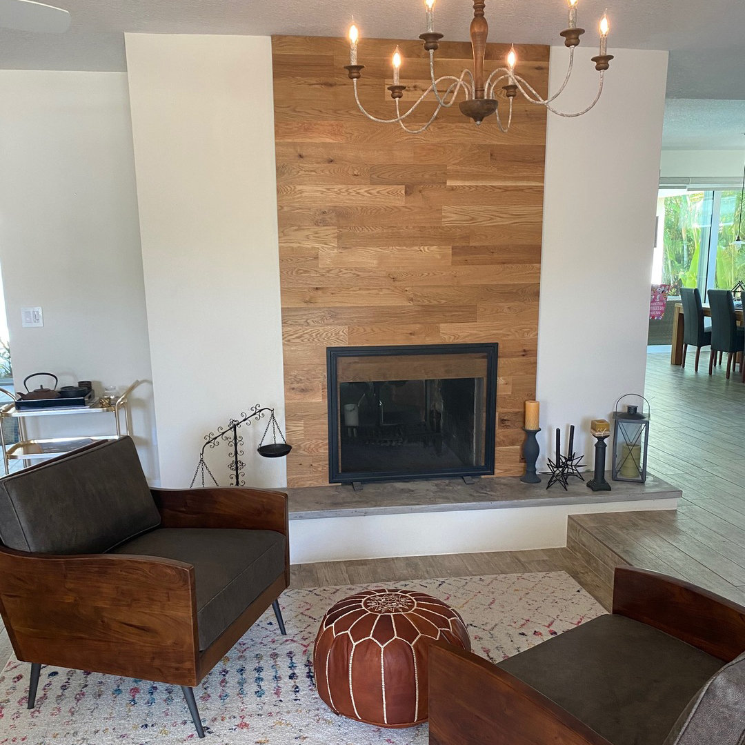 Timberchic Oak Wooden Wall planks - Simple Peel & Stick Wall Covering Application for DIY Accent Wall & Home Improvement - Premium Modern Wall Paneling - 10 sq ft Timber Chic