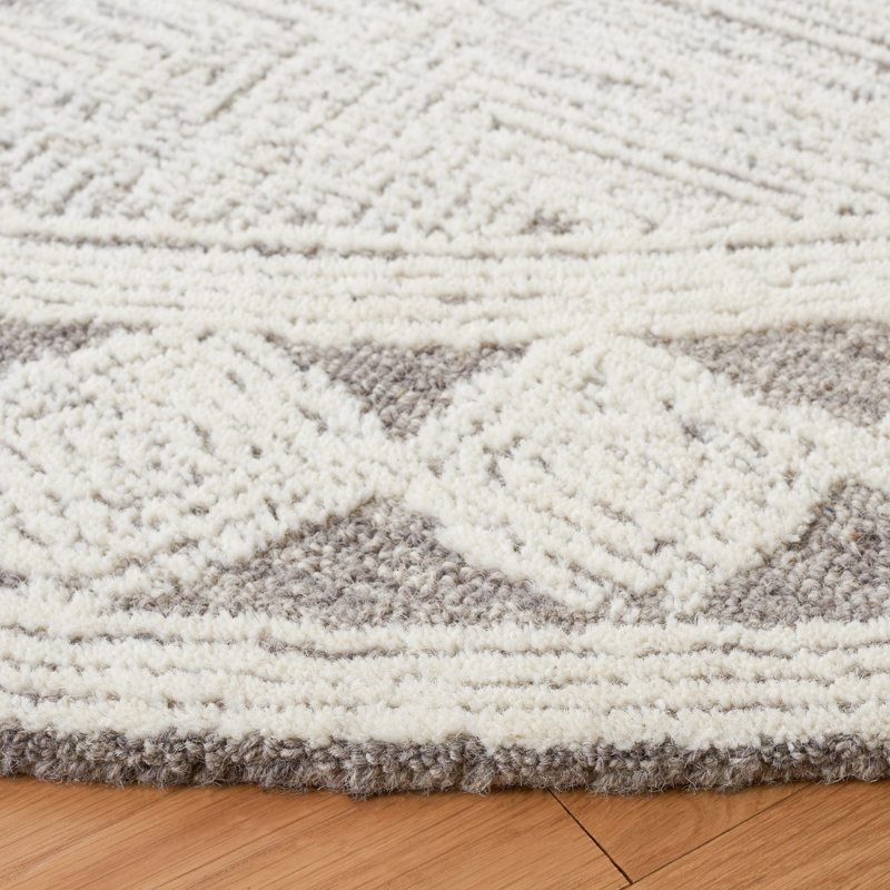 Tapis en laine touffeté à la main Dibble, Carré 4 pi