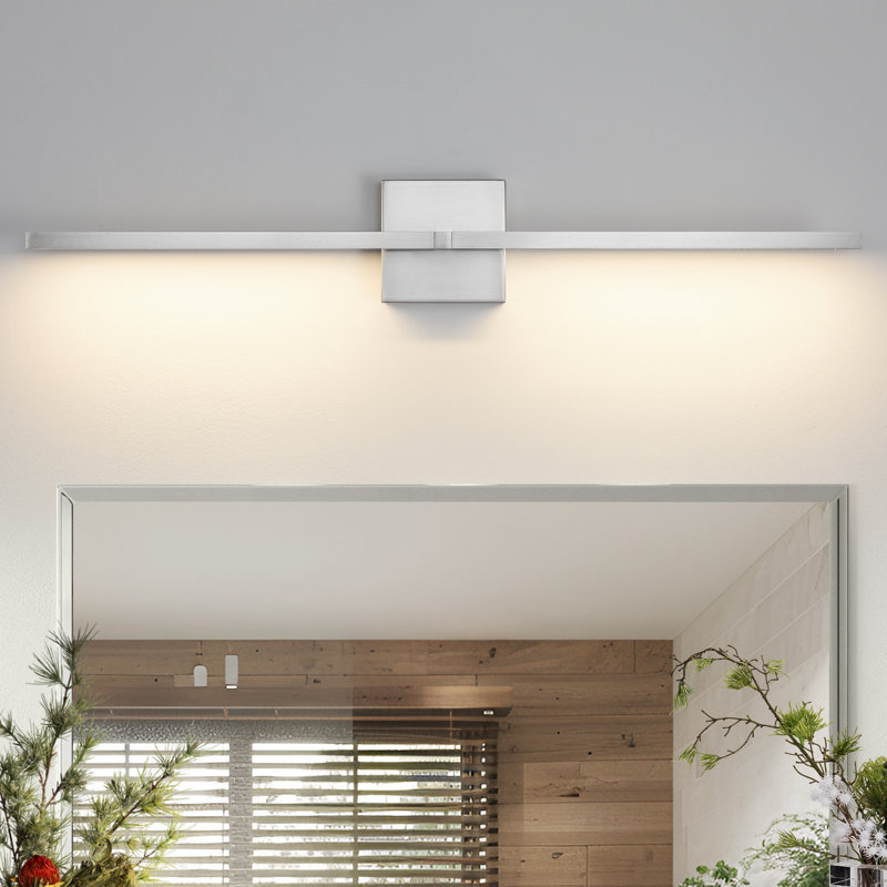 Éclairage pour salle de bain 30 lumières rotatives à intensité variable 2 lumières DEL Jaiman, Nickel brossé
