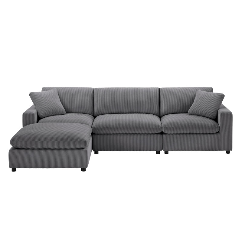 Vinessa Modular Sectional - 4-Piece XL Chofa, Gray Corduroy