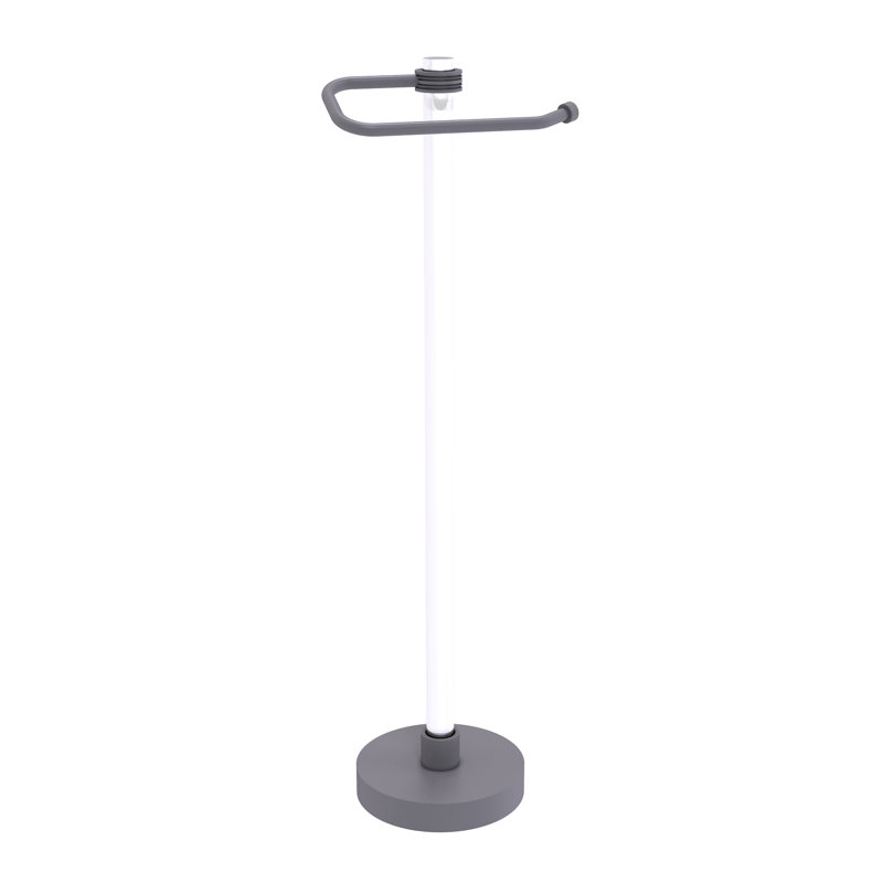 Porte-papier hygiénique sur pied avec des accents en pointillé Clearview, Gris mat