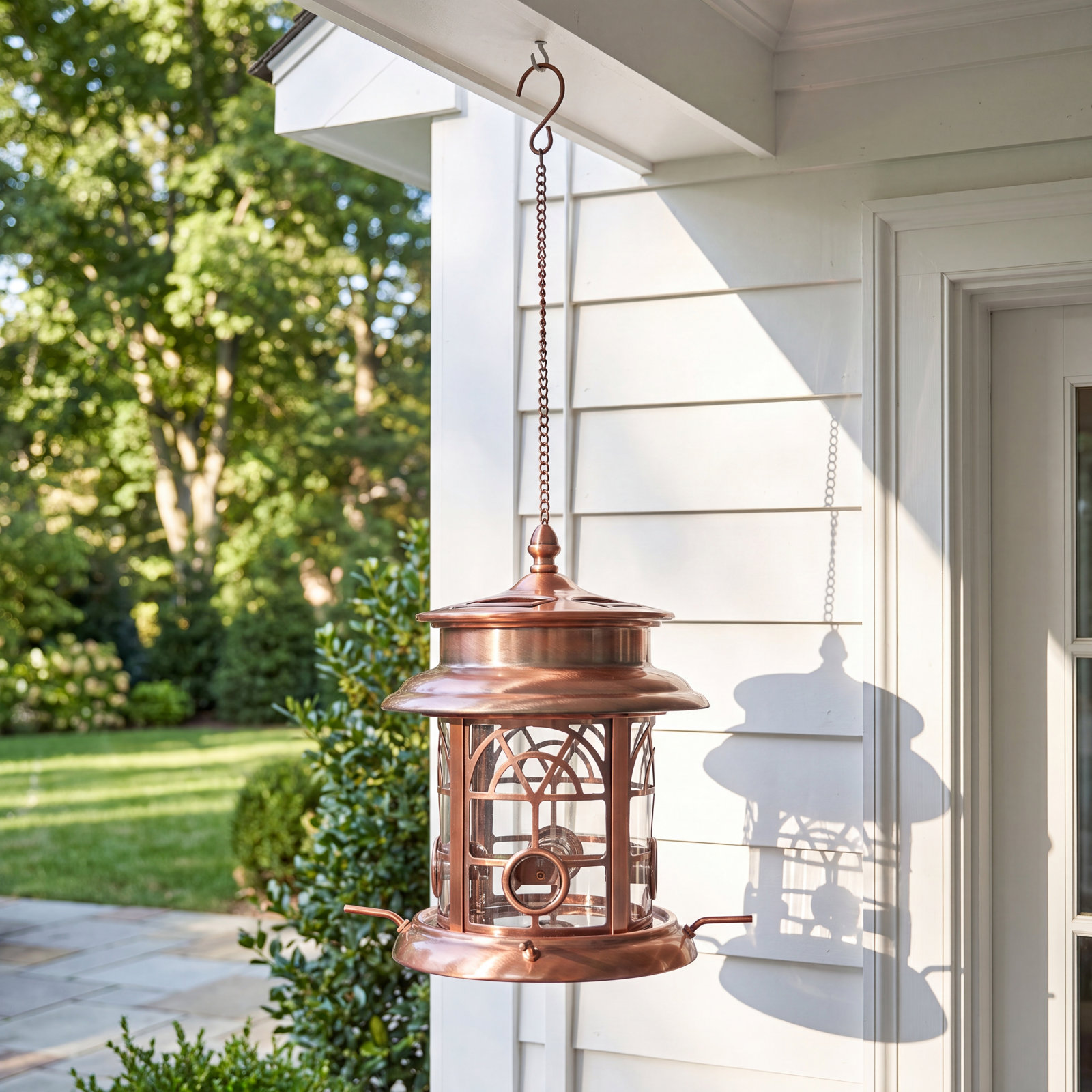 Norcross Metal Hanging Tube Bird Feeder, Antique Copper