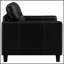 Fauteuil d'appoint élégant en similicuir noir avec accoudoirs droits, parfait pour les espaces de vie modernes et contemporains.-1107002419