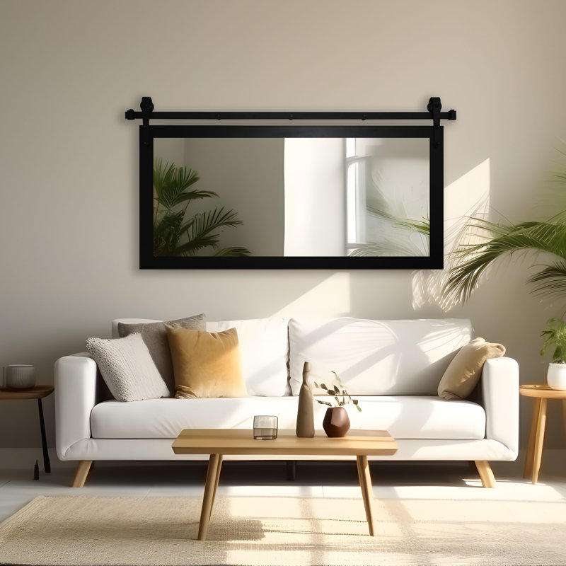 Miroir de salle de bain singapour, H 30 po x l 61 po, Noir