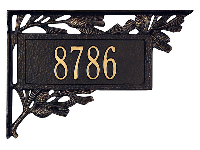 Pinecone 1-Line Hanging Sign, Yes, Black and Gold
