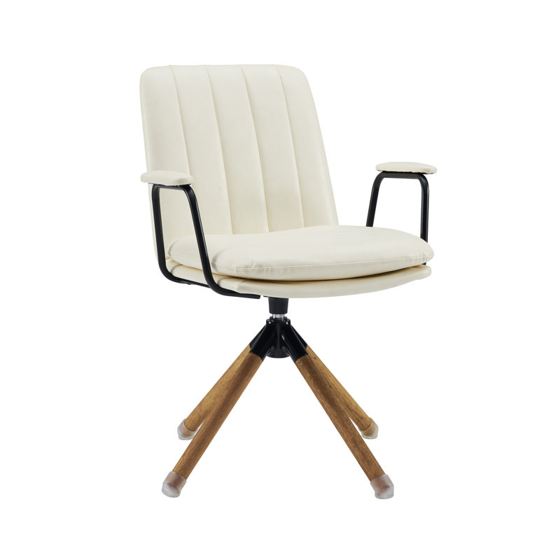 Faux Leather Armchair, Off White Faux Leather