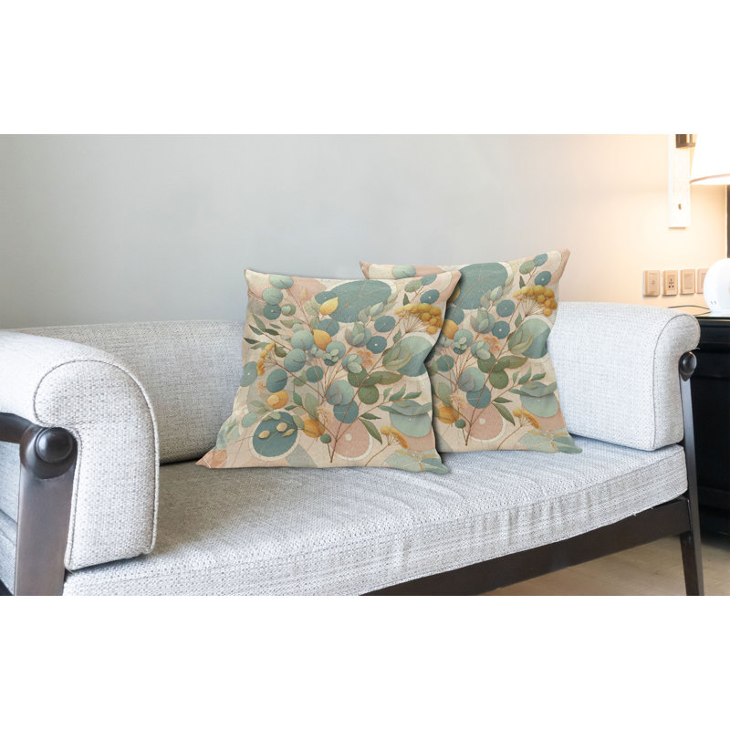 Fabric Reversible Throw Pillow, 18"H x 18"W, Square