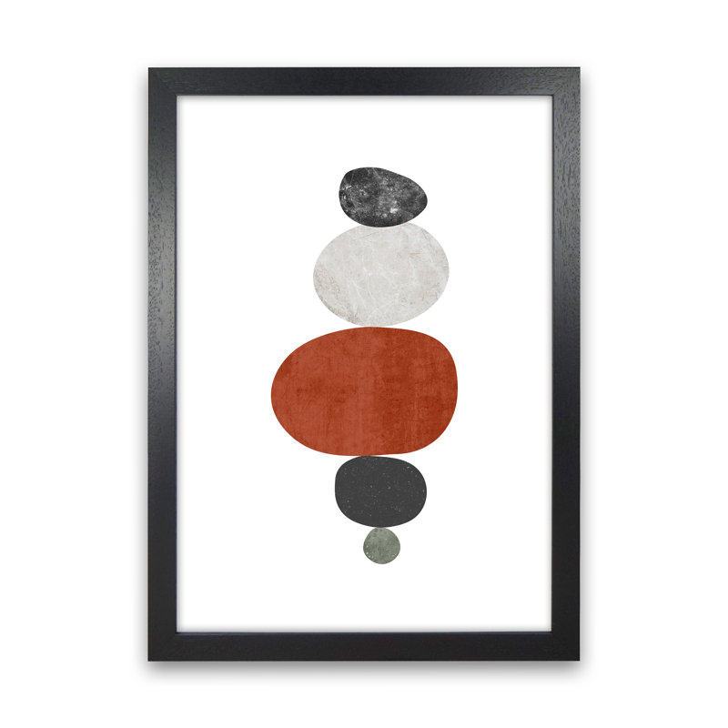 Pebbles IV - Print, Black Framed Canvas, 34cm H x 25cm W x 3cm D
