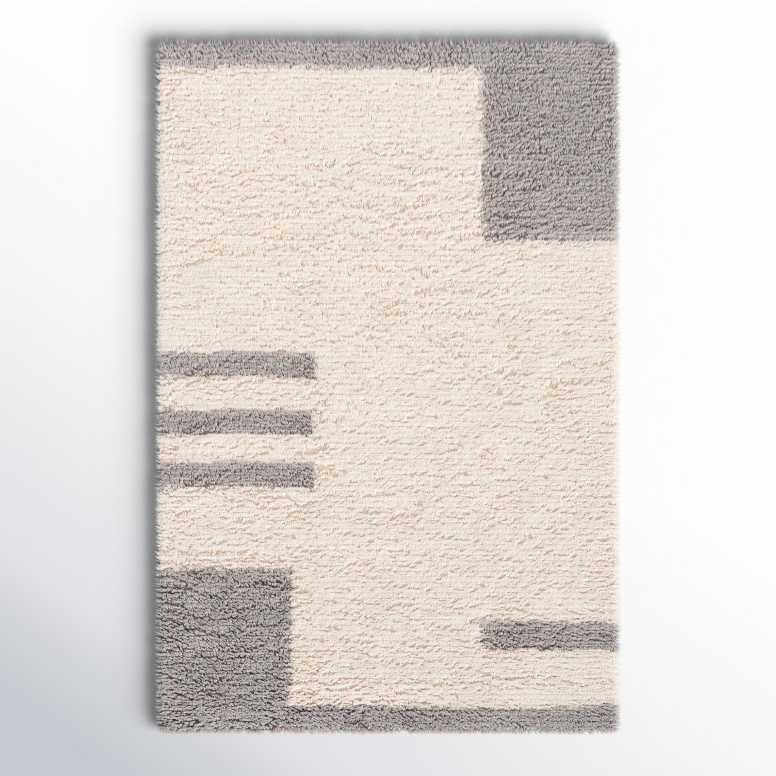 Beamer Gray Ivory Hand-Woven Flatweave Rug, Rectangle 4' x 6'