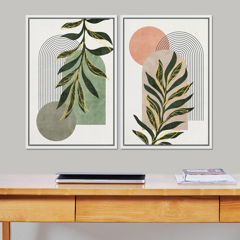 Jungle Palm Leaf, H 36 po x l 24 po, Blanc