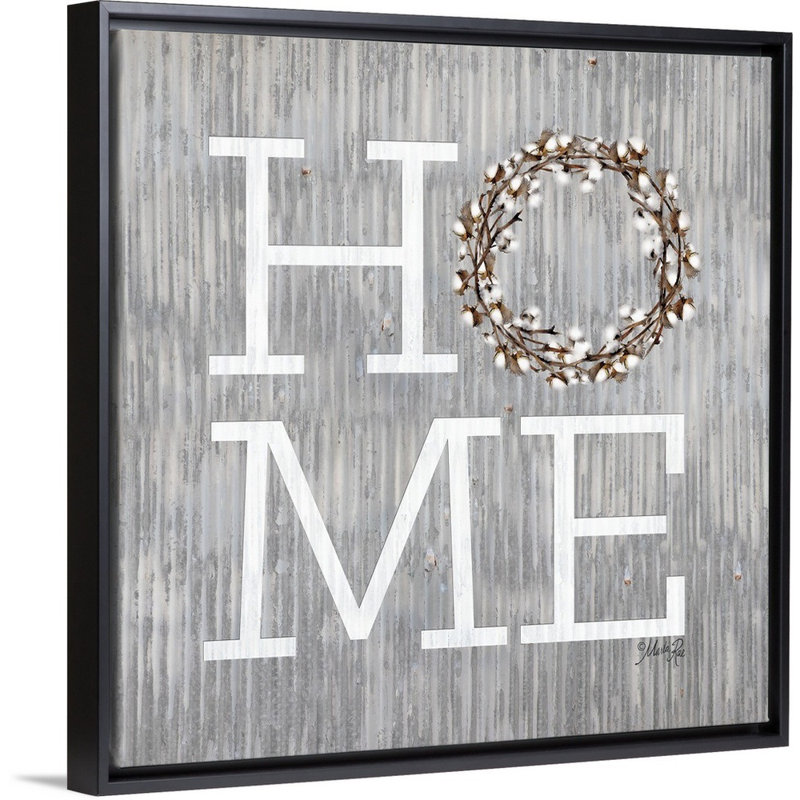 "Home" par Marla Rae, reproduction d’art textuel sur toile, H 22 po x l 22 po x P 1,75 po, Cadre noir