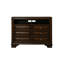 Commode média 6 tiroirs avec espace de rangement ouvert, cerisier brun