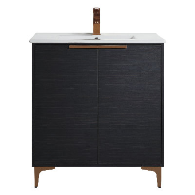 Damontrae 30'' Single Bathroom Vanity with Ceramic Top