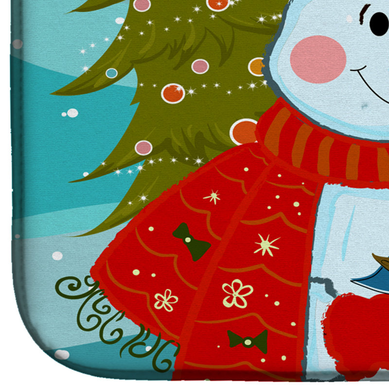 Tapis de séchage bonhomme de neige avec dalmatien