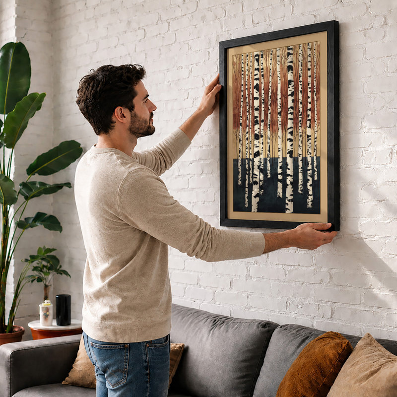 Birch Forest Scandinavian - Framed Print, A3 - 42.0 x 29.7 cm, Unframed