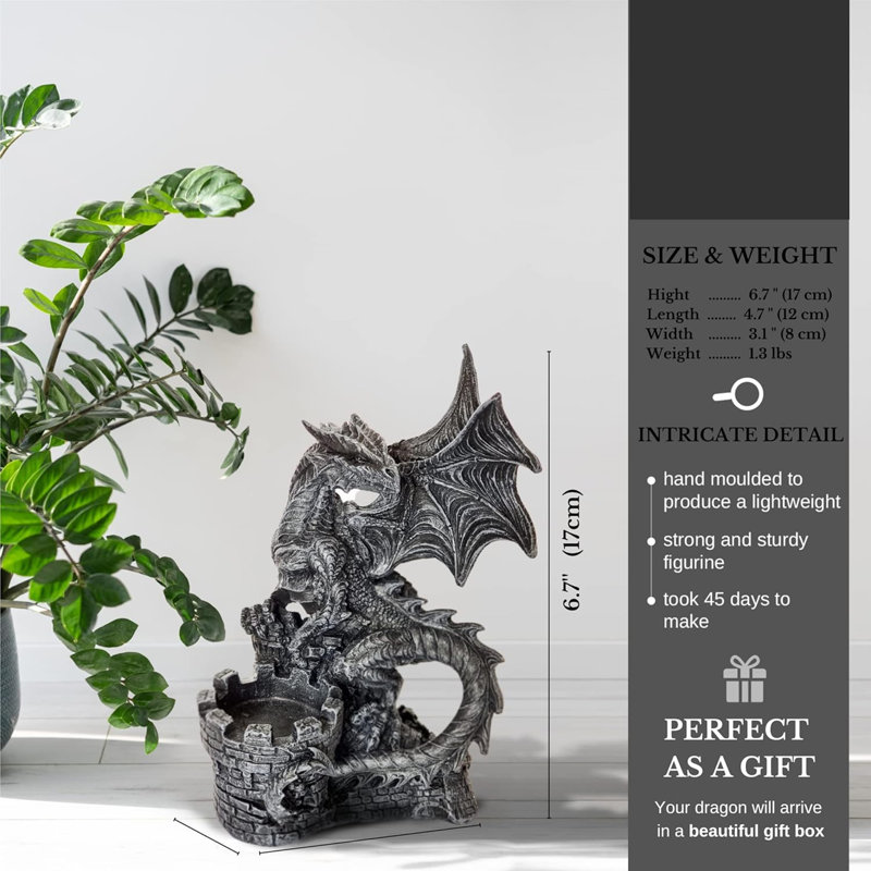 Dragon Statue with Tea Light Candle Holder
