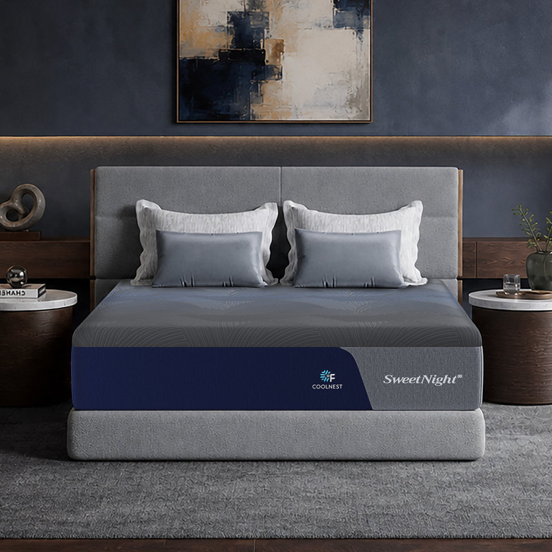Sweetnight CoolNest Pro 14“ cooling gel memory foam mattress, medium firm, 7-zone support, CertiPUR-US, King, 14"