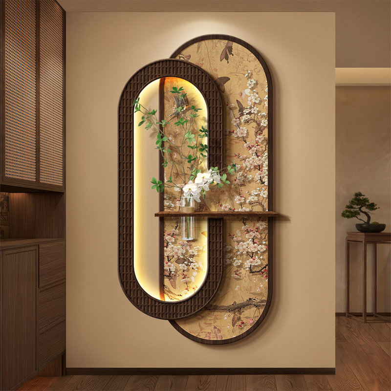 Nouvelle décoration murale d'entrée en grès chinois haut de gamme 3D, H 55,12 po x l 27,56 po x P 1,57 po