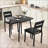 3 Piece Dining Table Set for 2, Farmhouse Kitchen Table and Upholstered Chair, Metal Frame Square Dining Room Furniture for Small Space, Apartment, Studio-229786488-209417777