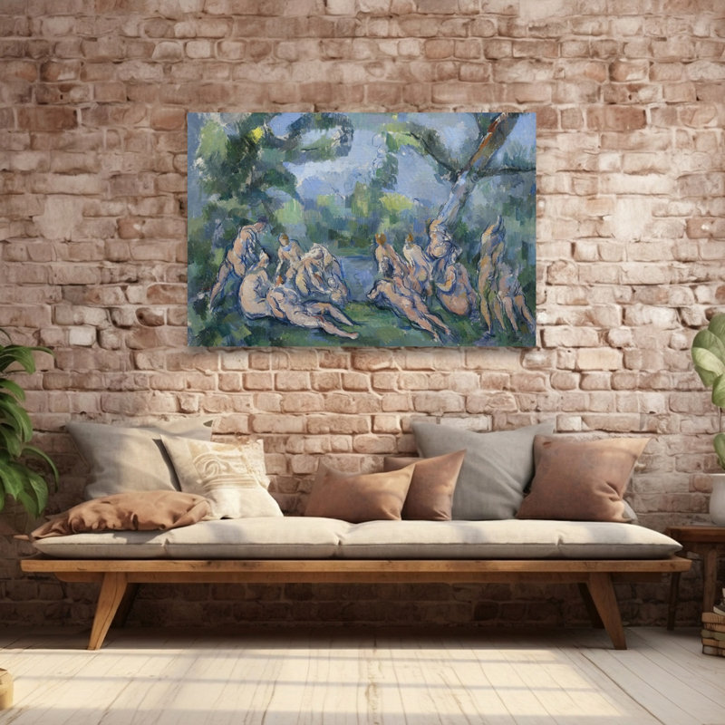 Les Baigneuses, 1899-1904, estampe d'art mural abstrait contemporain, H 40 po x l 60 po