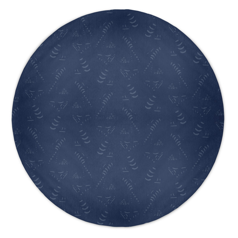 Safari Chenille Abstract Indoor Rug, Round 5'