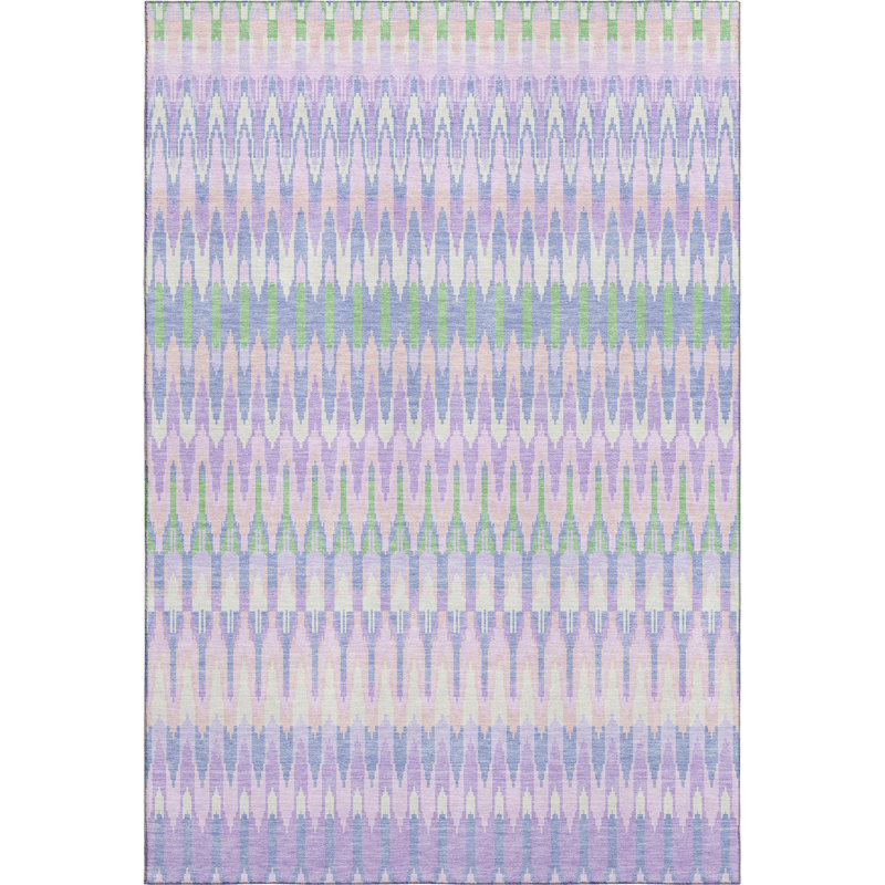 Tapis lavande Prisco lavable à la machine de qualité supérieure, Rectangle 10 pi x 14 pi
