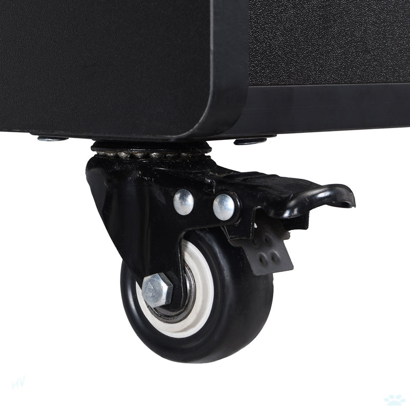 Mobile End Table With Lockable Wheels For Living Room