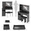 Makeup Vanity Table with Cushioned Stool, Touch-Control LED Mirror (3-Colour & Brightness Adjustable), Drawers, and Multi-Layer Storage-1947302617