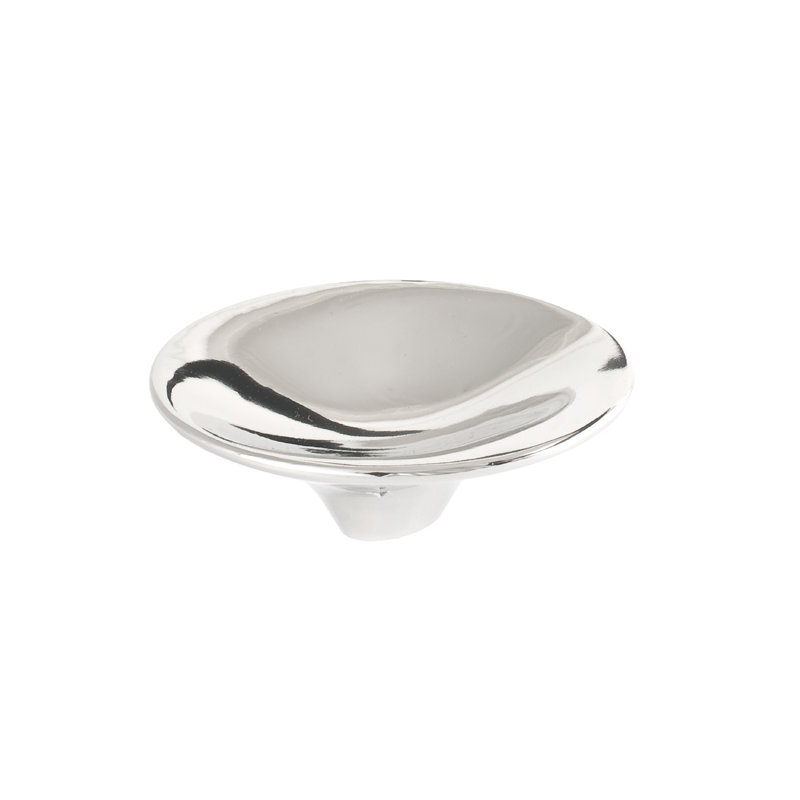 Lotus Oval Knob, 3" H x 3.25" W x 1.125" D, Polished Nickel