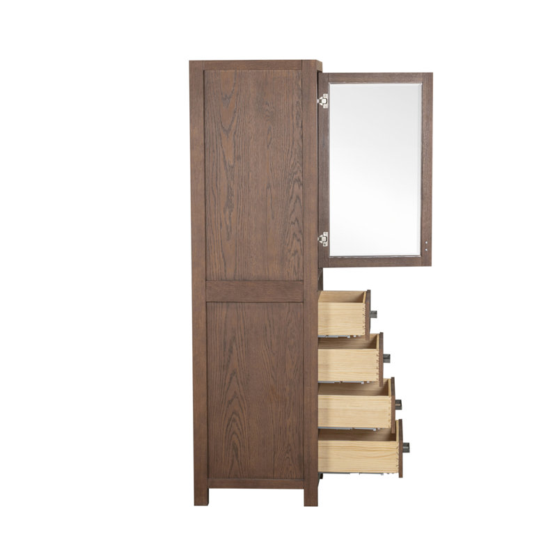 Modero 24" W x 71" H Linen Tower, Mocha Oak