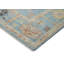 Tapis bleu clair et doré en laine noué à la main 9 x 11 pi 9 po Oushak