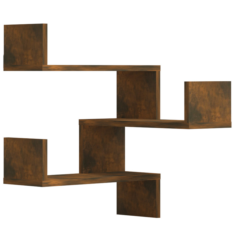 Jacolies 6 Piece Corner Shelf, Smoked Oak