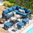 8 Seats Modern Outdoor Furniture With Adjustable Table-19550400