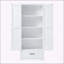Grande armoire de salle de bain polyvalente avec tablettes réglables et beaucoup de rangement