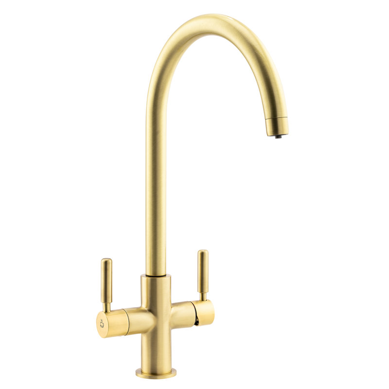 Abode Hemista Slimline 3-in-1 Hot Water Tap, Brushed Brass