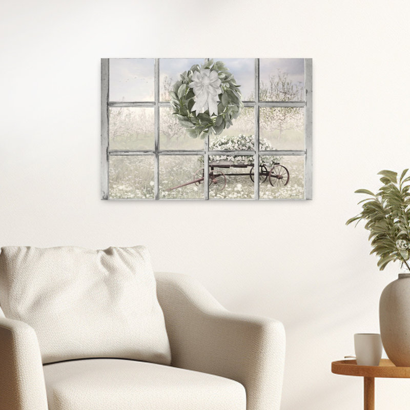 Une vue de fleurs printanières, paysage contemporain abstrait, H 16 po x l 24 po