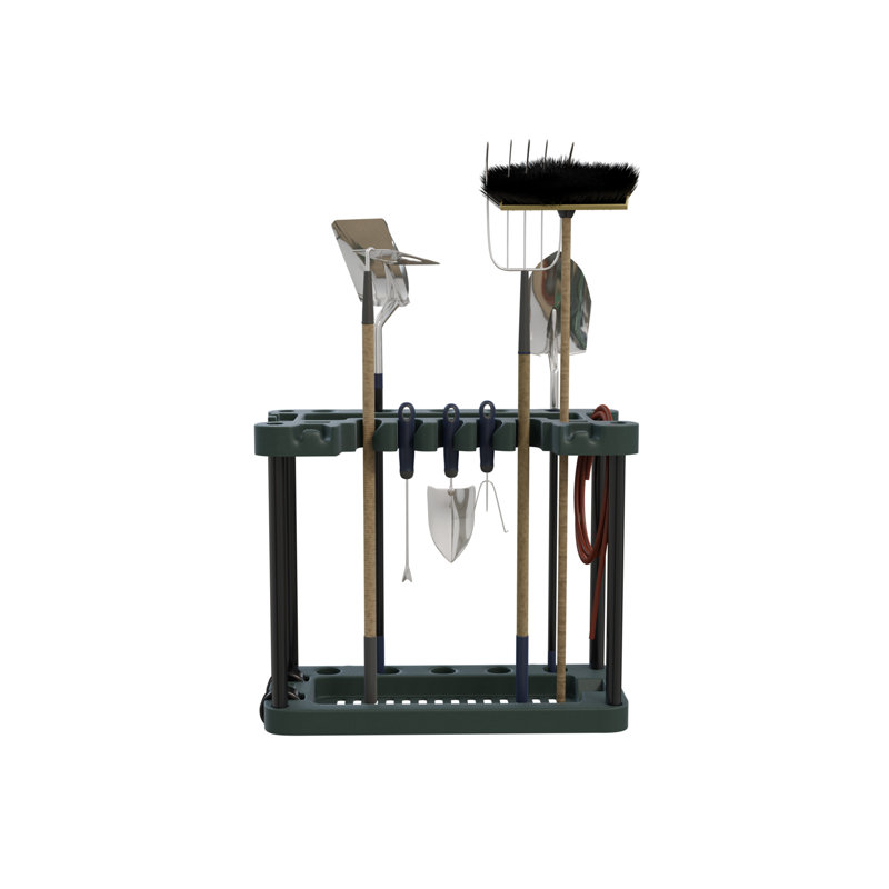 Portable Green Plastic Rolling Garden Tool Organizer