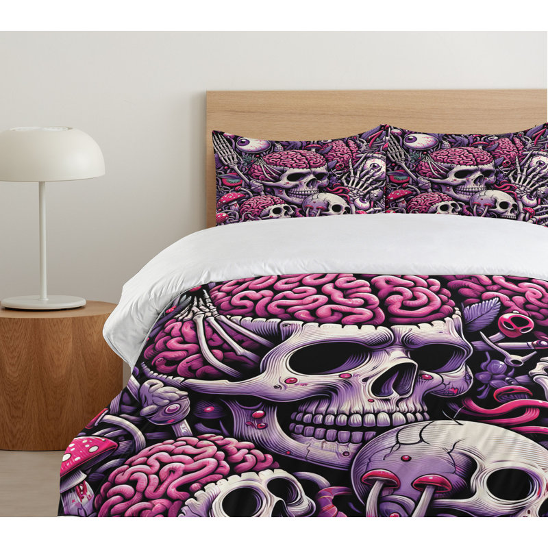 Skull Duvet Cover, California King Duvet Cover + 2 Standard Shams