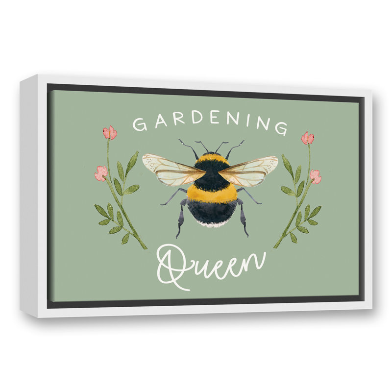 «Garden Queen Bee», reproduction sur toile avec cadre flottant, L 19,75 po x H 19,75 po